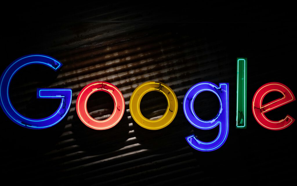 an image that says google with the theme colors of google